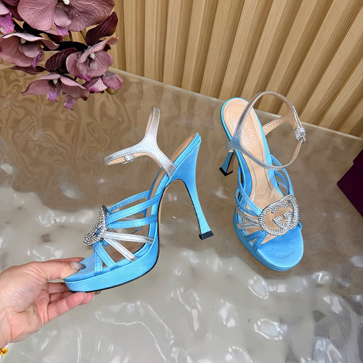 グッチ直営アウトレット店 GUCCI 105mm pump with crystal Interlocking G 2628307 グッチ サンダル アウトレット - 画像 (3)