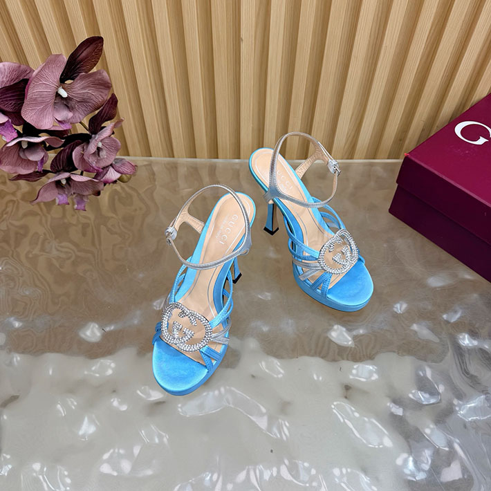 グッチ直営アウトレット店 GUCCI 105mm pump with crystal Interlocking G 2628307 グッチ サンダル アウトレット - 画像 (6)