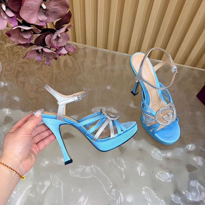 グッチ直営アウトレット店 GUCCI 105mm pump with crystal Interlocking G 2628307 グッチ サンダル アウトレット - 画像 (5)