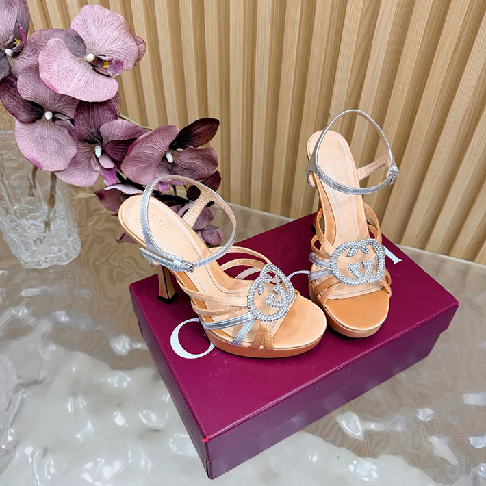 グッチ直営アウトレット店 GUCCI 105mm pump with crystal Interlocking G 2628308 グッチ サンダル ヒール - 画像 (10)