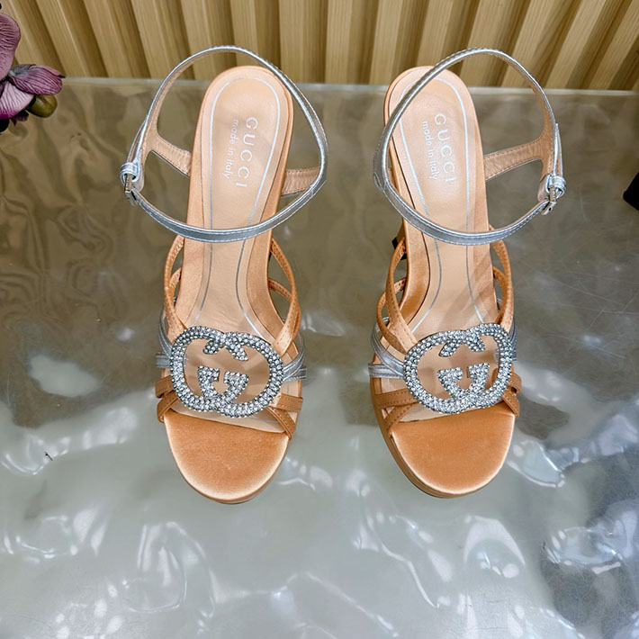 グッチ直営アウトレット店 GUCCI 105mm pump with crystal Interlocking G 2628308 グッチ サンダル ヒール - 画像 (7)