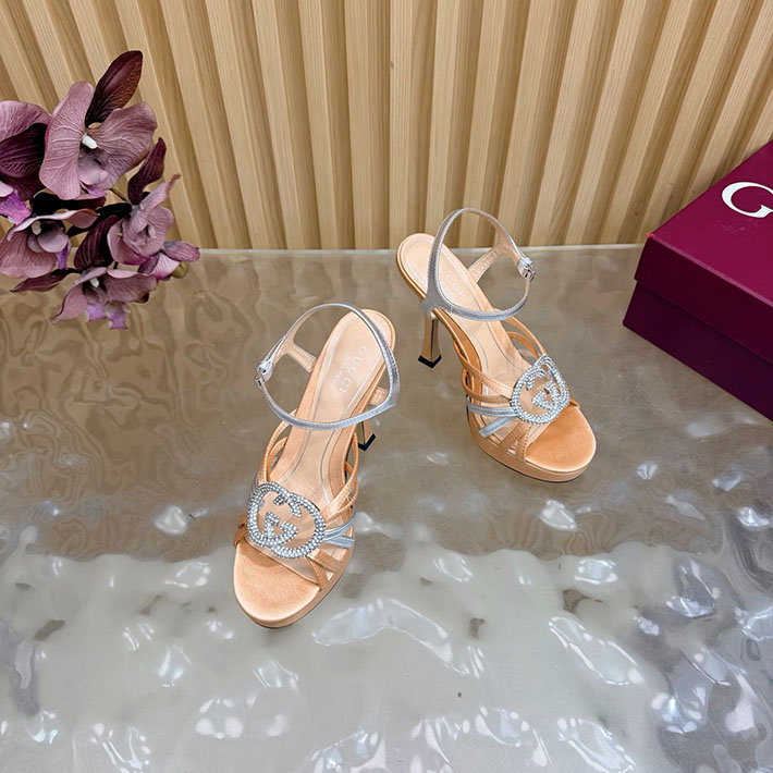 グッチ直営アウトレット店 GUCCI 105mm pump with crystal Interlocking G 2628308 グッチ サンダル ヒール - 画像 (6)