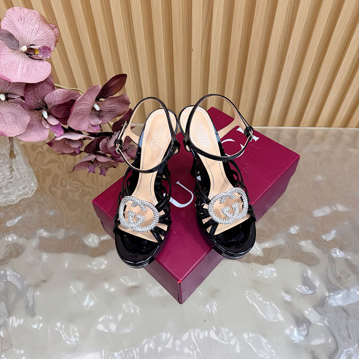 グッチ直営アウトレット店 GUCCI 105mm pump with crystal Interlocking G 2628312 グッチ アウトレット どれくらい 安い - 画像 (8)