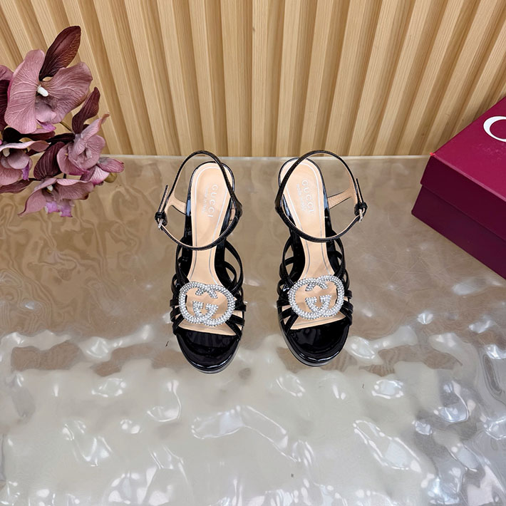 グッチ直営アウトレット店 GUCCI 105mm pump with crystal Interlocking G 2628312 グッチ アウトレット どれくらい 安い - 画像 (7)