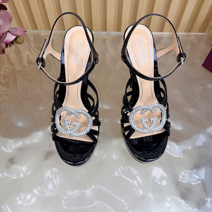 グッチ直営アウトレット店 GUCCI 105mm pump with crystal Interlocking G 2628312 グッチ アウトレット どれくらい 安い - 画像 (6)