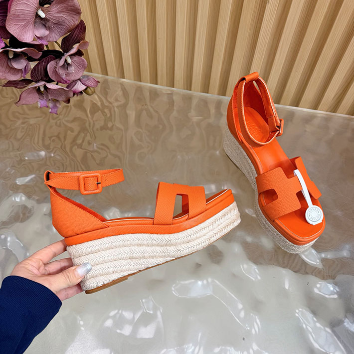 最高級エルメススーパーコピー HERMES エスパドリーユ エルダ 厚底 リゾート 靴 2628328 エルメス サンダル レディース - 画像 (6)