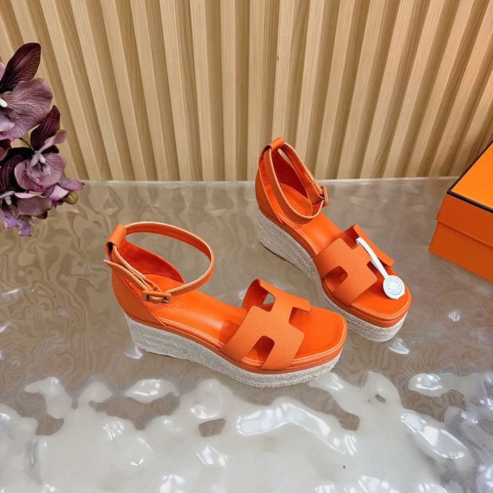 最高級エルメススーパーコピー HERMES エスパドリーユ エルダ 厚底 リゾート 靴 2628328 エルメス サンダル レディース - 画像 (5)