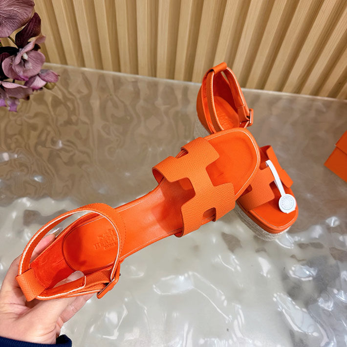 最高級エルメススーパーコピー HERMES エスパドリーユ エルダ 厚底 リゾート 靴 2628328 エルメス サンダル レディース - 画像 (4)