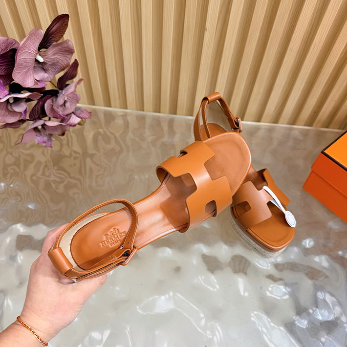 最高級エルメススーパーコピー HERMES エスパドリーユ エルダ 厚底 レディース サンダル 2628332 エルメス サンダル レディース 人気 - 画像 (4)