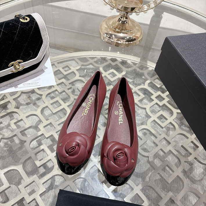 最高級シャネルスーパーコピー CHANEL 45mm 大人気バレリーナ フラットシューズ ワインレッド 2628397 シャネル パンプス フラット - 画像 (3)