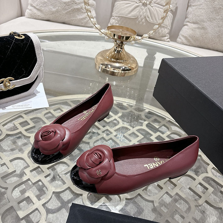 最高級シャネルスーパーコピー CHANEL 45mm 大人気バレリーナ フラットシューズ ワインレッド 2628397 シャネル パンプス フラット - 画像 (2)