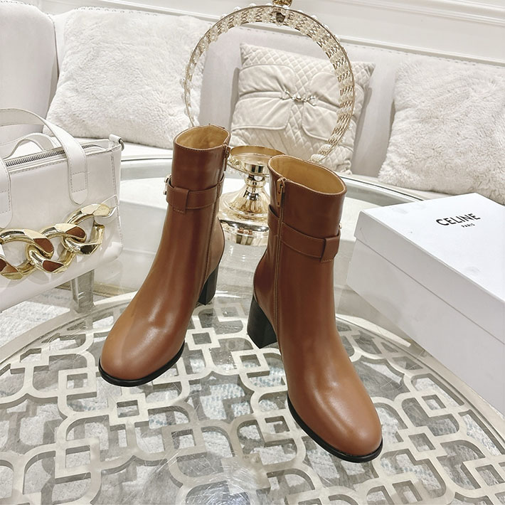 最高級セリーヌスーパーコピー CELINE 60mm ギャランス トリオンフ ストラップ ブーツ ブラウン 2628404 セリーヌ ブーツ アウトレット - 画像 (2)