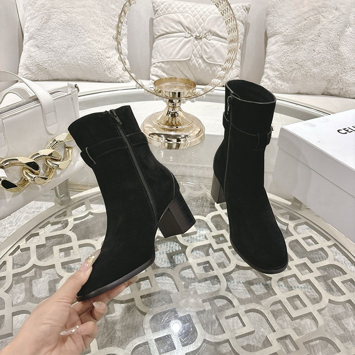 最高級セリーヌスーパーコピー CELINE 60mm ギャランス トリオンフ ストラップ ブーツ ブラック 2628405 セリーヌ ブーツ コーデ - 画像 (9)