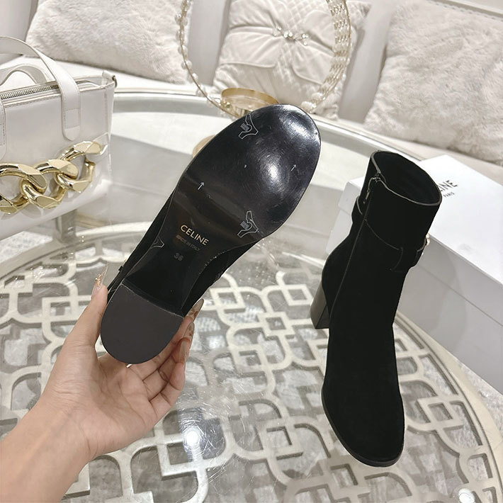 最高級セリーヌスーパーコピー CELINE 60mm ギャランス トリオンフ ストラップ ブーツ ブラック 2628405 セリーヌ ブーツ コーデ - 画像 (4)