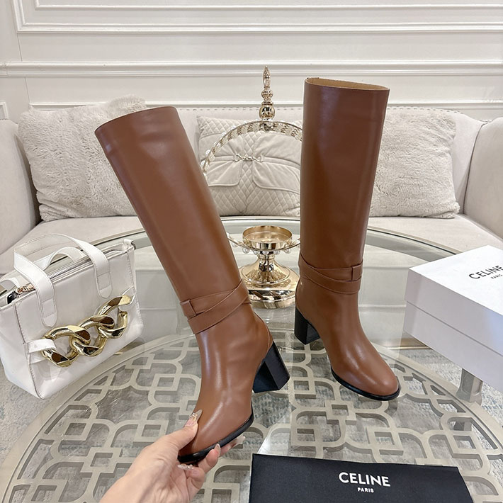 最高級セリーヌスーパーコピー CELINE 60mm GARANCE トリオンフ ハイブーツ ブラウン 2628407 レディース セリーヌ ブーツ - 画像 (9)