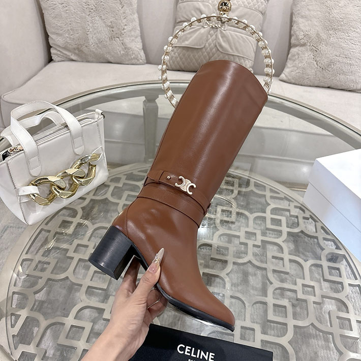 最高級セリーヌスーパーコピー CELINE 60mm GARANCE トリオンフ ハイブーツ ブラウン 2628407 レディース セリーヌ ブーツ - 画像 (8)