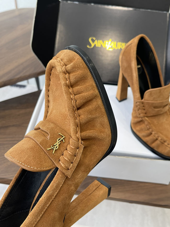 最高級サンローランスーパーコピー Saint Laurent 10cm ル ローファー パンプス イールスキン 2628436 サン ローラン ローファー レディース - 画像 (8)