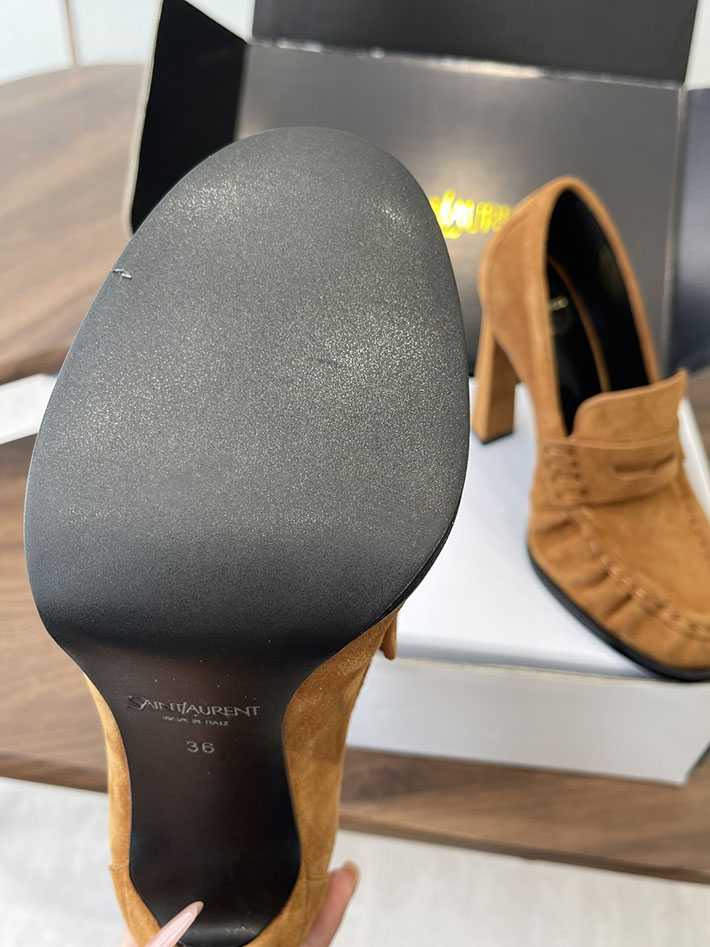 最高級サンローランスーパーコピー Saint Laurent 10cm ル ローファー パンプス イールスキン 2628436 サン ローラン ローファー レディース - 画像 (6)