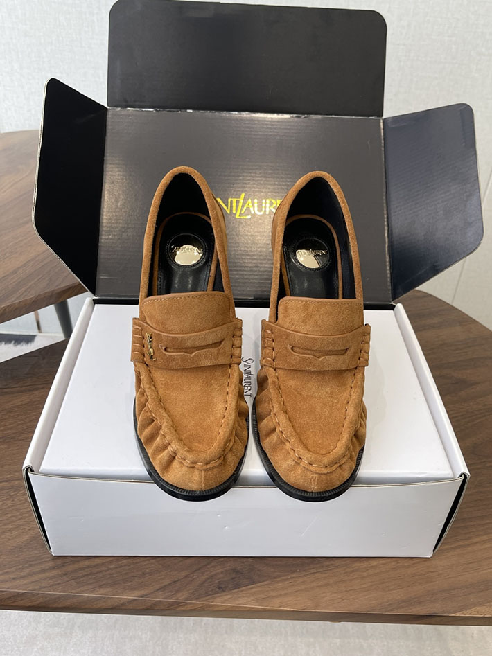 最高級サンローランスーパーコピー Saint Laurent 10cm ル ローファー パンプス イールスキン 2628436 サン ローラン ローファー レディース - 画像 (5)