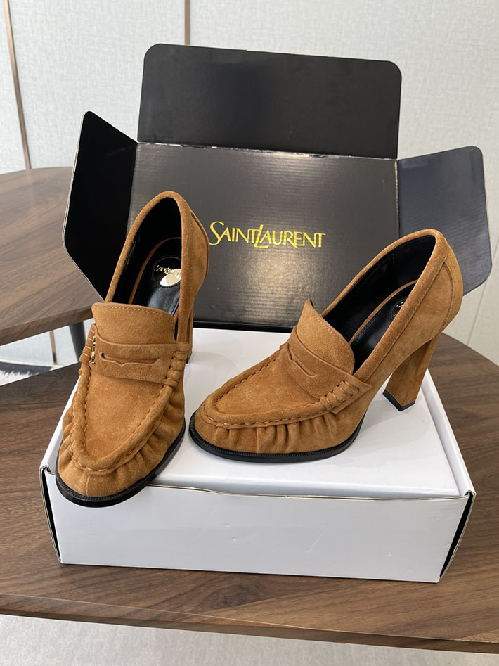 最高級サンローランスーパーコピー Saint Laurent 10cm ル ローファー パンプス イールスキン 2628436 サン ローラン ローファー レディース - 画像 (3)