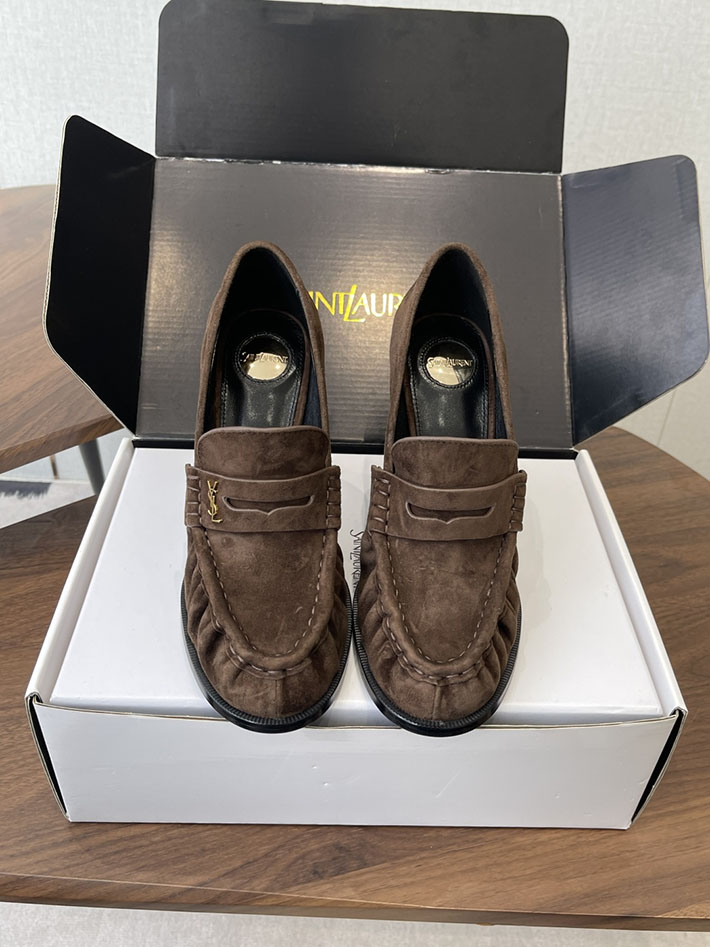 最高級サンローランスーパーコピー Saint Laurent 10cm ル ローファー パンプス イールスキン 2628437 サン ローラン ローファー アウトレット - 画像 (5)