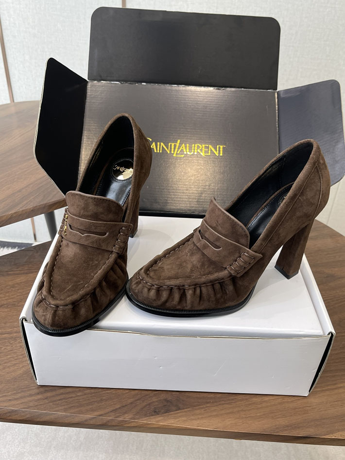 最高級サンローランスーパーコピー Saint Laurent 10cm ル ローファー パンプス イールスキン 2628437 サン ローラン ローファー アウトレット - 画像 (3)