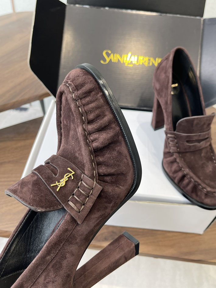最高級サンローランスーパーコピー Saint Laurent 10cm ル ローファー パンプス イールスキン 2628439 サン ローラン 靴 レディース - 画像 (9)
