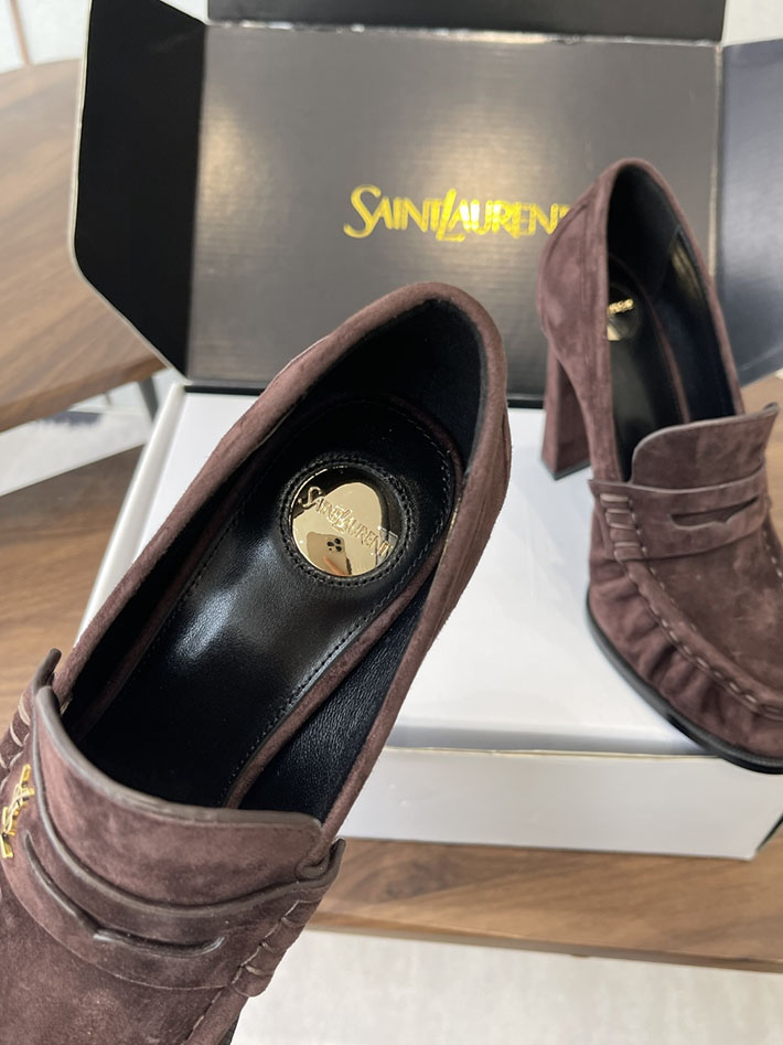 最高級サンローランスーパーコピー Saint Laurent 10cm ル ローファー パンプス イールスキン 2628439 サン ローラン 靴 レディース - 画像 (8)