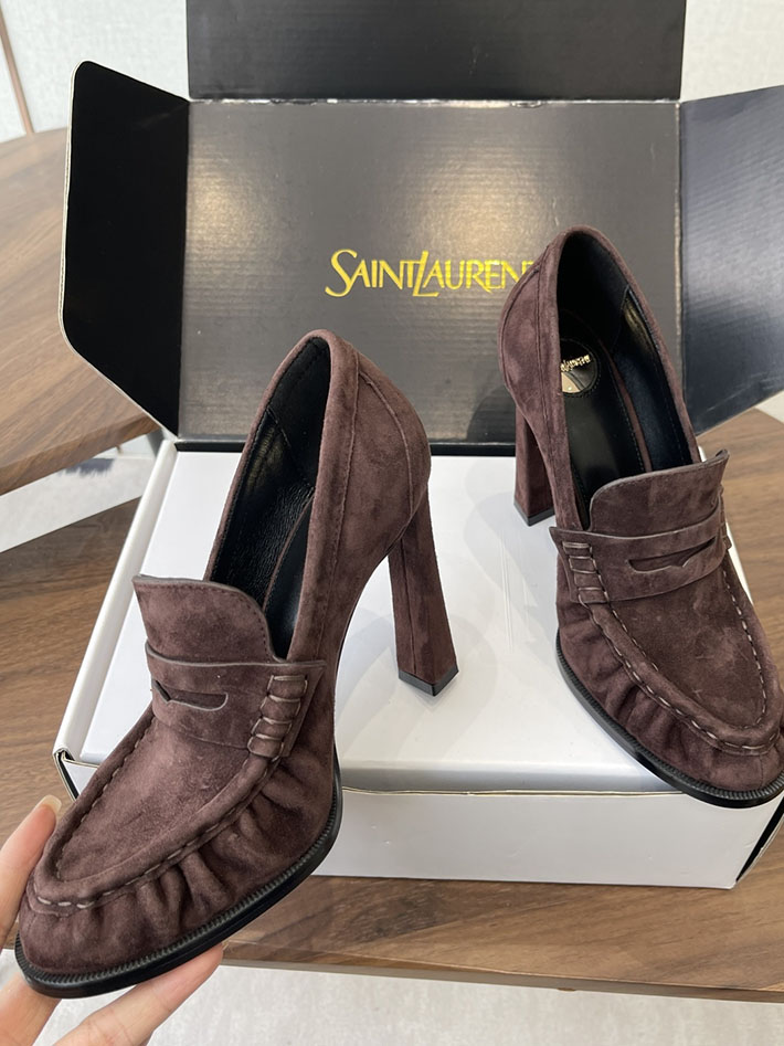 最高級サンローランスーパーコピー Saint Laurent 10cm ル ローファー パンプス イールスキン 2628439 サン ローラン 靴 レディース - 画像 (7)