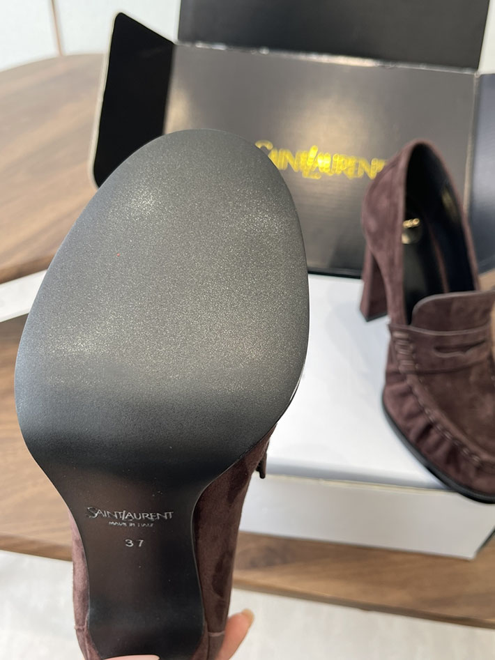 最高級サンローランスーパーコピー Saint Laurent 10cm ル ローファー パンプス イールスキン 2628439 サン ローラン 靴 レディース - 画像 (5)