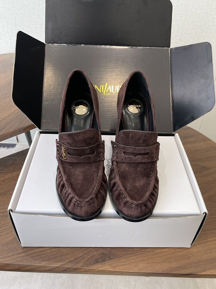 最高級サンローランスーパーコピー Saint Laurent 10cm ル ローファー パンプス イールスキン 2628439 サン ローラン 靴 レディース - 画像 (4)