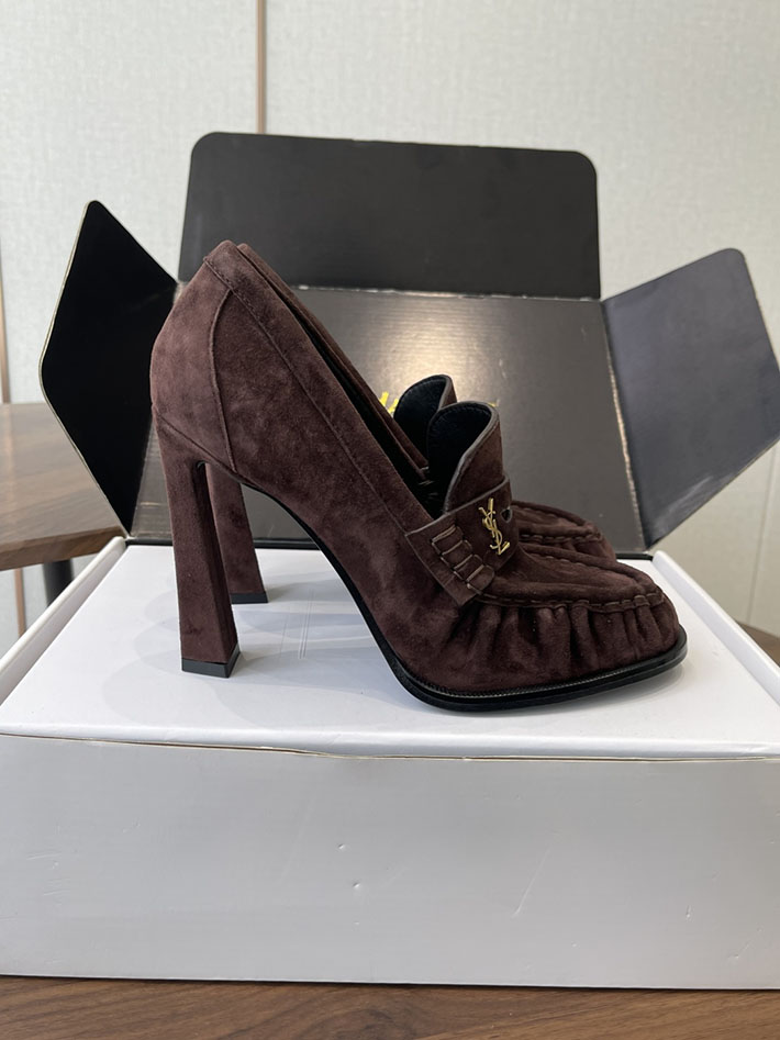 最高級サンローランスーパーコピー Saint Laurent 10cm ル ローファー パンプス イールスキン 2628439 サン ローラン 靴 レディース - 画像 (3)