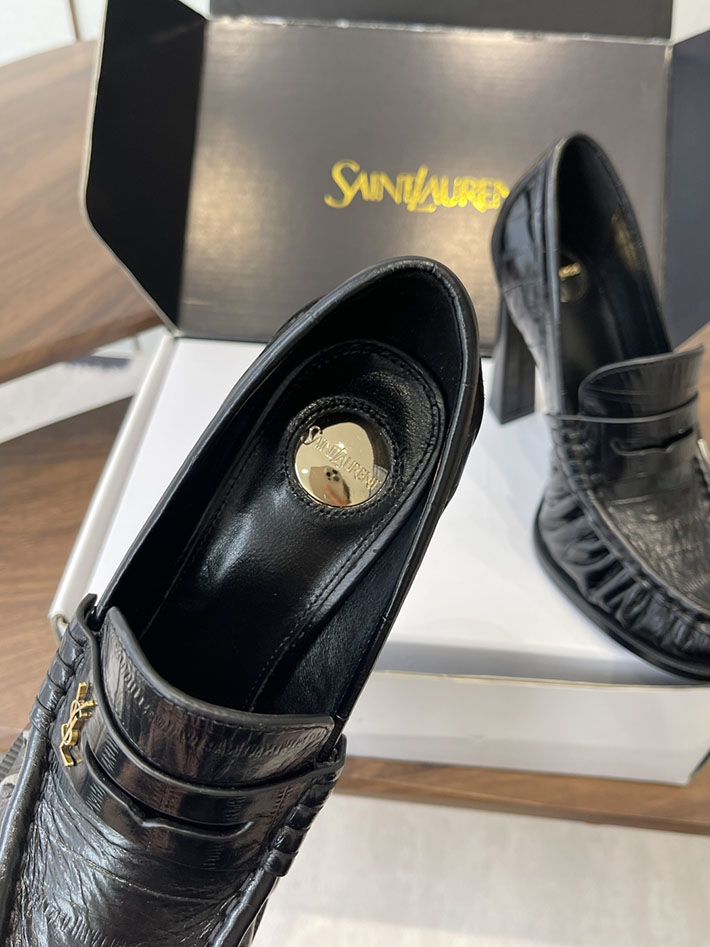 最高級サンローランスーパーコピー Saint Laurent 10cm ル ローファー パンプス イールスキン 2628446 ローファー レディース 50代 - 画像 (8)