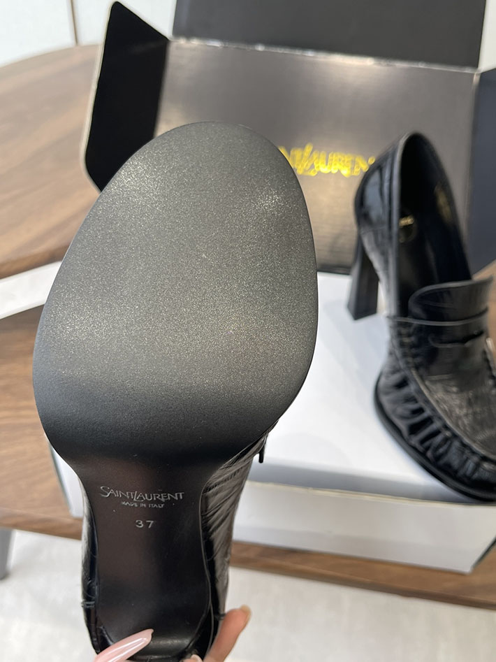 最高級サンローランスーパーコピー Saint Laurent 10cm ル ローファー パンプス イールスキン 2628446 ローファー レディース 50代 - 画像 (6)