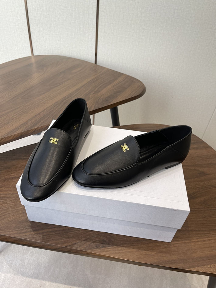 レディース 最高級セリーヌスーパーコピー CELINE オーラ ローファー ゴートスキン ライブラック 2628452 セリーヌ ローファーコーデ - 画像 (2)