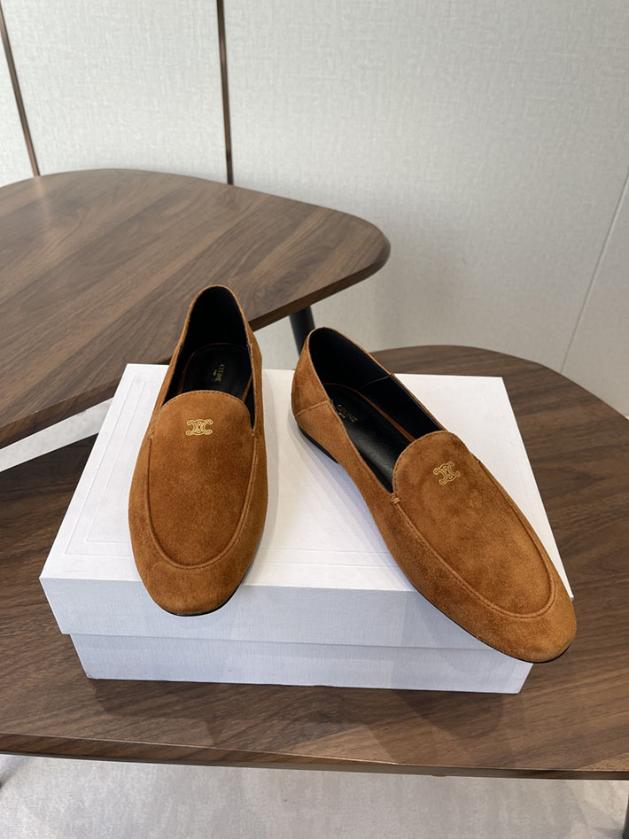 レディース 最高級セリーヌスーパーコピー CELINE オーラ ローファー ゴートスキン ライブラウン 2628453 セリーヌ ローファー トリオンフ - 画像 (3)