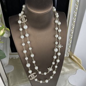 シャネル ネックレス パール チェーン