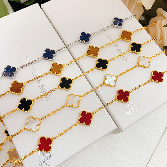 最高級ヴァンクリーフスーパーコピー ヴィンテージ アルハンブラ ネックレス、10モチーフ ホワイトゴールド ラピスラズリ 2628777 ヴァンクリーフ ラピスラズリ ネックレス - 画像 (2)