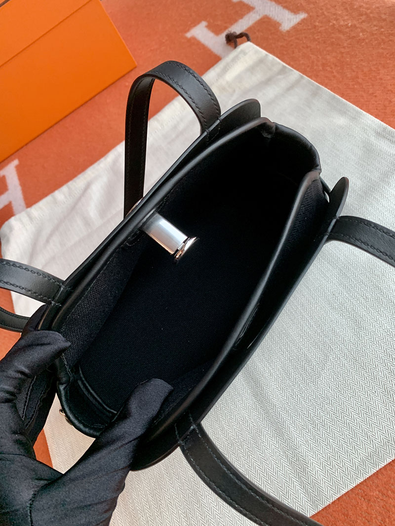 エルメス トートバッグ HERMES タブリエ・セリエ 黒 ブラック ヴァッシュ・ハンター/ヴォー・スウィフト/トワル・ミリテール ゴールド金具 2627853 - 画像 (4)