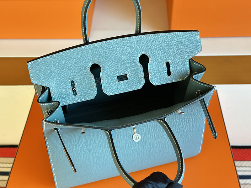 バーキン セリエ 25 定価 HERMES バーキン25 セリエ ブルージーン ヴォーエプソン シルバー金具 2627856 エルメス 新作バッグ - 画像 (10)