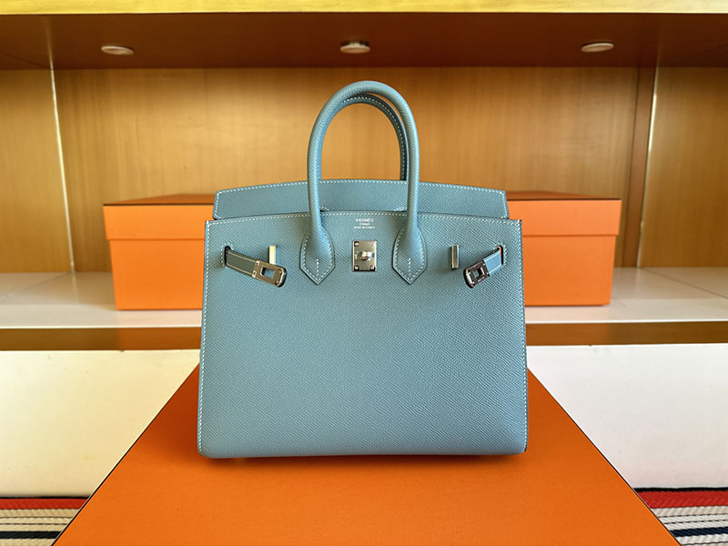バーキン セリエ 25 定価 HERMES バーキン25 セリエ ブルージーン ヴォーエプソン シルバー金具 2627856 エルメス 新作バッグ - 画像 (8)