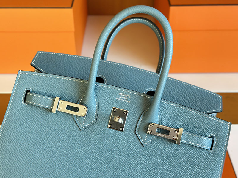 バーキン セリエ 25 定価 HERMES バーキン25 セリエ ブルージーン ヴォーエプソン シルバー金具 2627856 エルメス 新作バッグ - 画像 (6)