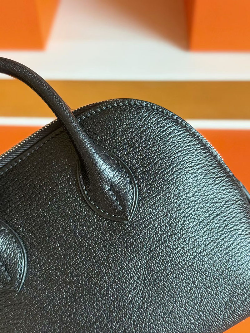 ボリードミニ 黒 HERMES ボリード1923 ミニ 黒 ブラック シェブルミゾル シルバー金具 2627859 エルメス 新作バッグ - 画像 (3)