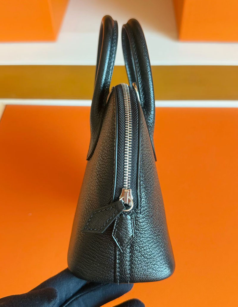 ボリードミニ 黒 HERMES ボリード1923 ミニ 黒 ブラック シェブルミゾル シルバー金具 2627859 エルメス 新作バッグ - 画像 (2)