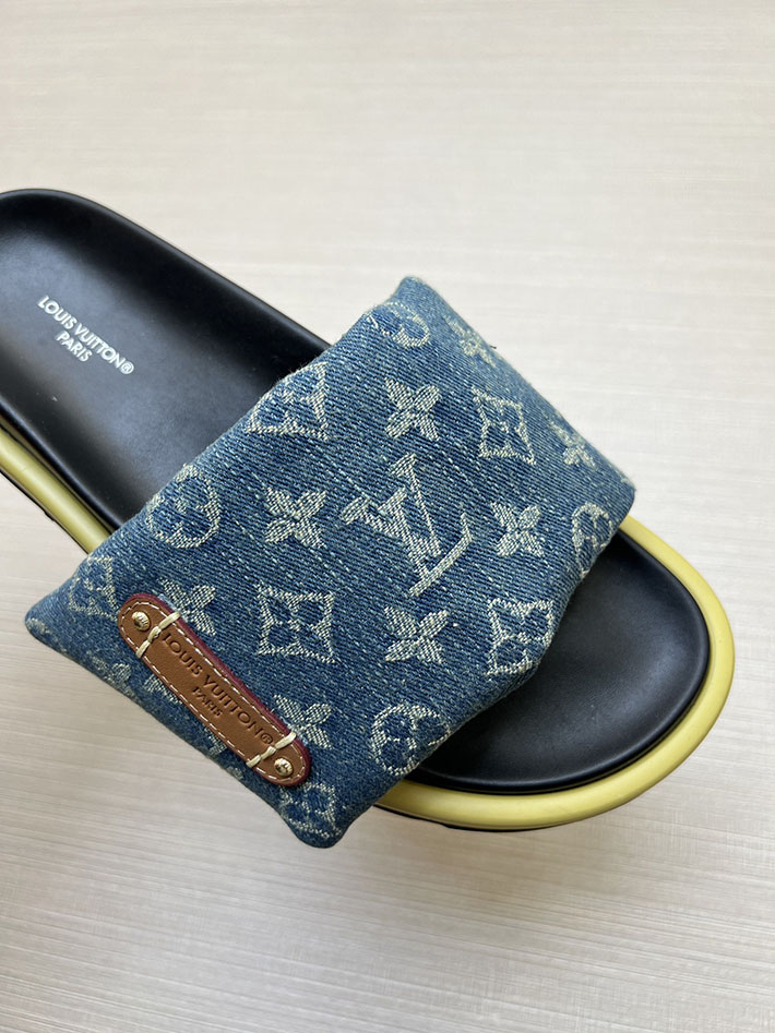 メンズ・レディース兼用 ルイヴィトン サンダル Louis Vuitton x TM プールピロー ミュール 2629015 ルイヴィトン 靴 デニム - 画像 (7)