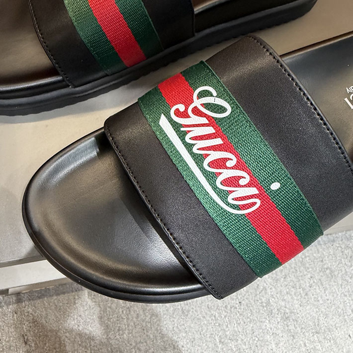 グッチ直営アウトレット店 GUCCI ラバーメンズ スライドサンダル シューズ 2629082 グッチ サンダル 黒 - 画像 (9)