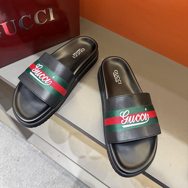 グッチ直営アウトレット店 GUCCI ラバーメンズ スライドサンダル シューズ 2629082 グッチ サンダル 黒 - 画像 (8)