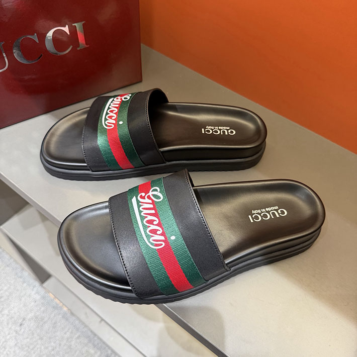 グッチ直営アウトレット店 GUCCI ラバーメンズ スライドサンダル シューズ 2629082 グッチ サンダル 黒 - 画像 (3)