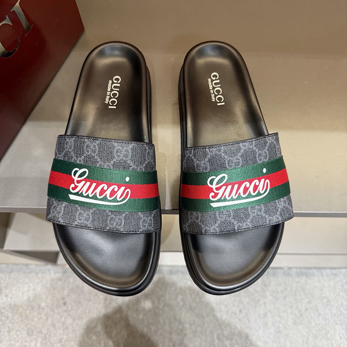 グッチ直営アウトレット店 GUCCI ラバーメンズ スライドサンダル シューズ 2629084 グッチサンダル値段 - 画像 (4)
