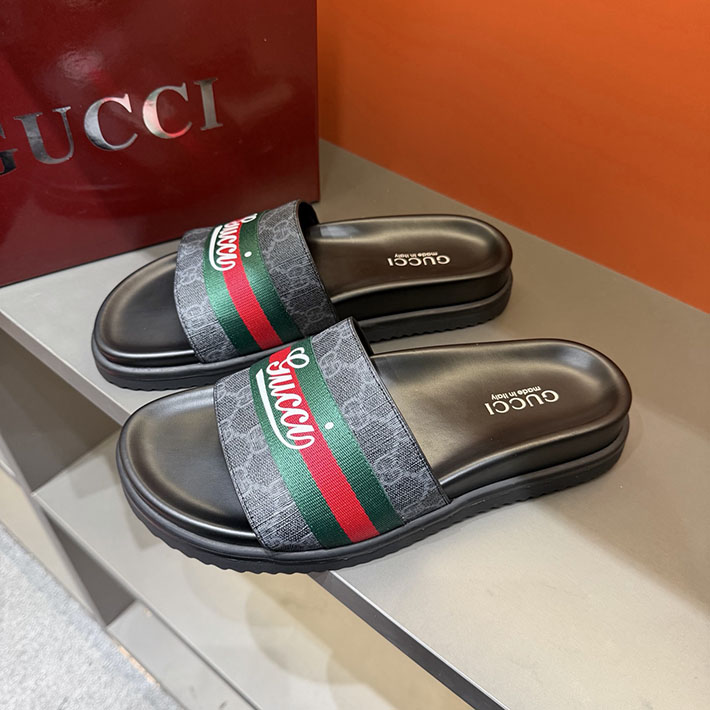 グッチ直営アウトレット店 GUCCI ラバーメンズ スライドサンダル シューズ 2629084 グッチサンダル値段 - 画像 (3)